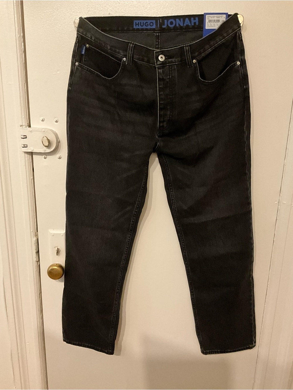 HUGO Jonah Slim Straight Black Jeans